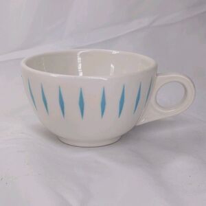 Vintage Homer Laughlin Best China Aqua Diamond Coffee Cup Mug Turquoise 1973